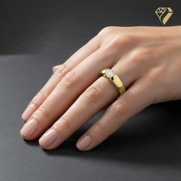 Ring Solitär Zirkonia 4mm 14Kt 585 Gold