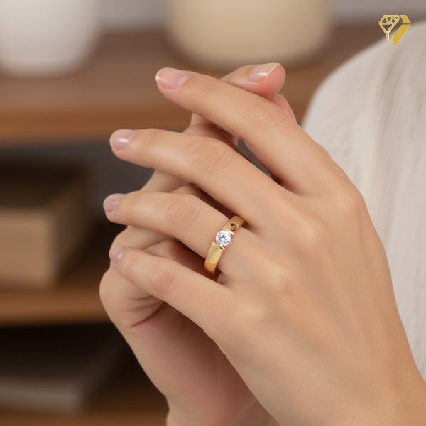 Ring Solitär Zirkonia 4mm 8Kt 333 Gold