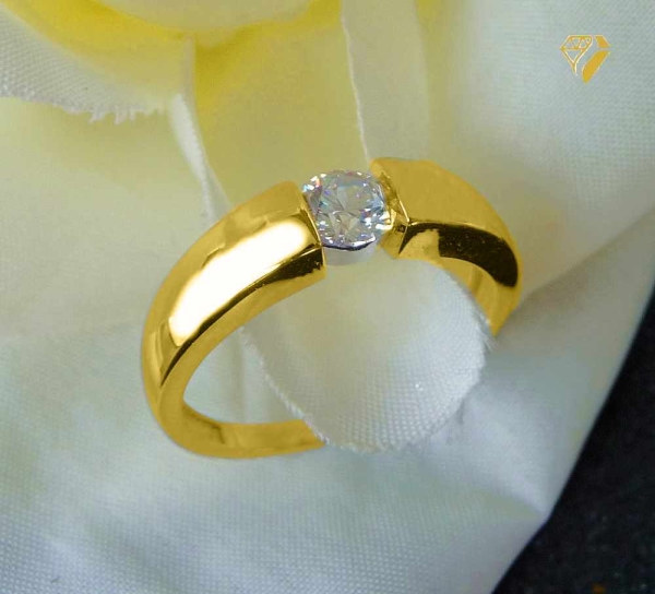 Ring Solitär Zirkonia 5mm 8Kt 333 Gold
