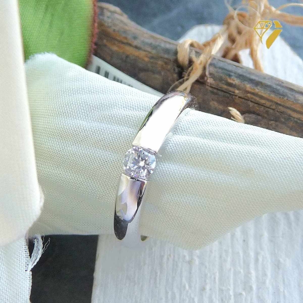Ring Solitär mit einem Zirkonia 925 Silber Gr. 60