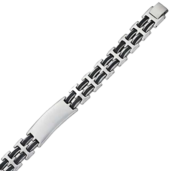 Armband Edelstahl ID Gravurplatte Trend 21,5cm