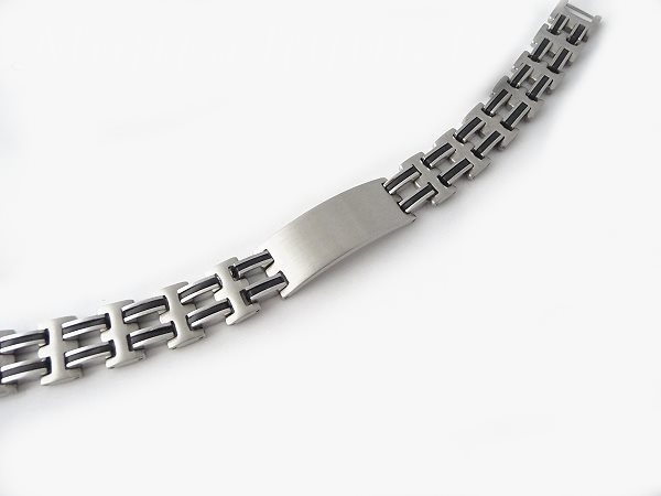 Armband Edelstahl ID Gravurplatte Trend 21,5cm