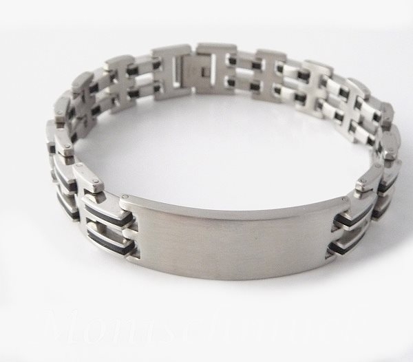 Armband Edelstahl ID Gravurplatte Trend 21,5cm