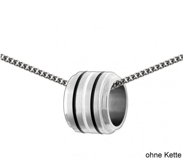 Anhänger Edelstahl Ring black-white
