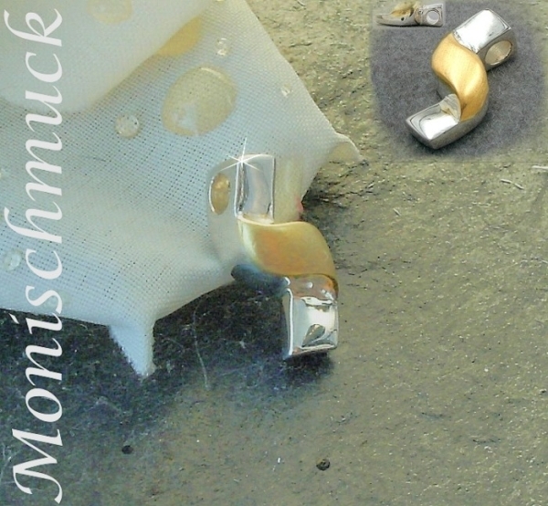 Anhänger bicolor gold matt 925 Silber