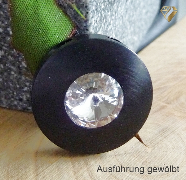 Anhänger Edelstahl 22mm schwarz mit Kristall Elements oder Süßwasserperle nach Wahl
