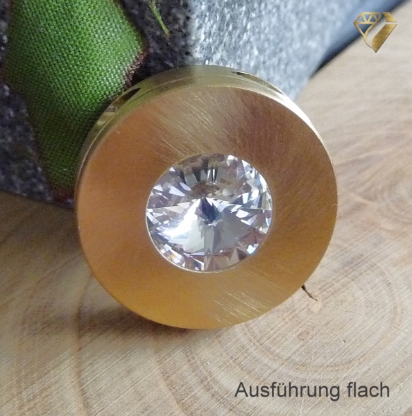 Anhänger Edelstahl 22mm vergoldet mit Kristall Steinen oder Süsswasserperle nach Wahl