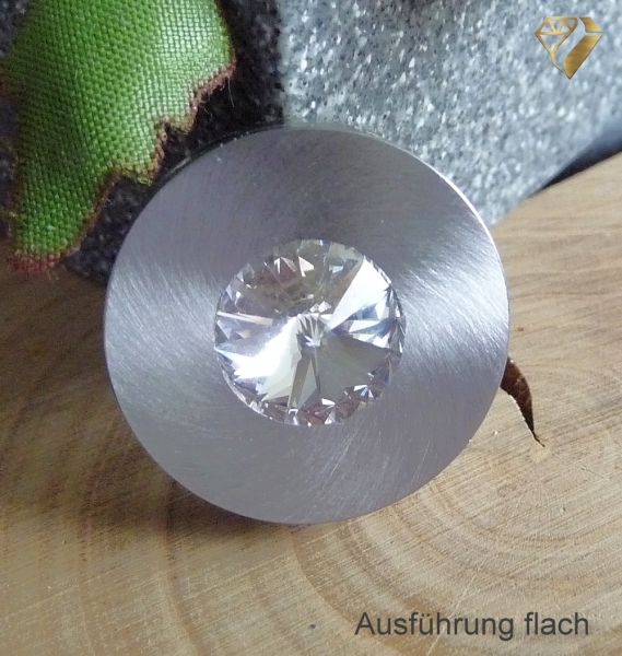 Anhänger Edelstahl 22mm mit Kristall Elements oder Süsswasserperle nach Wahl