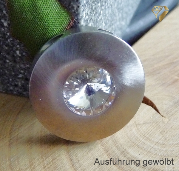 Anhänger Edelstahl 22mm mit Kristall Elements oder Süsswasserperle nach Wahl