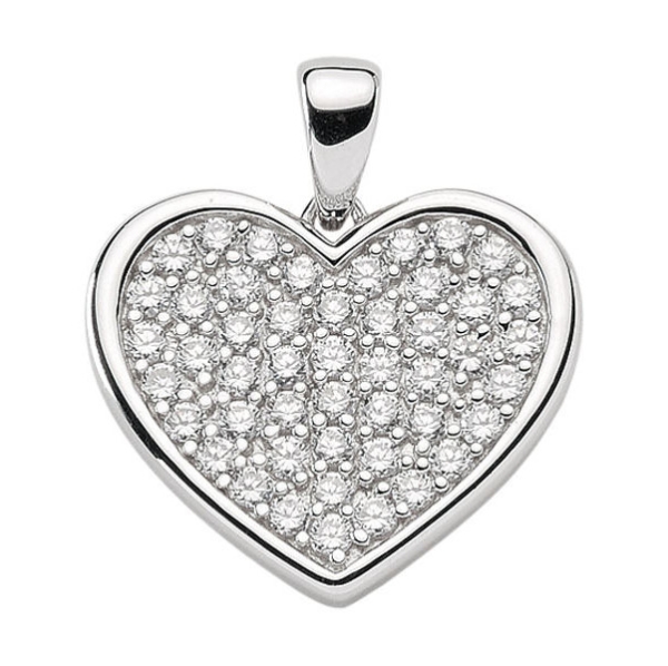 Anhänger Herz mit Zirkonia Silber 925