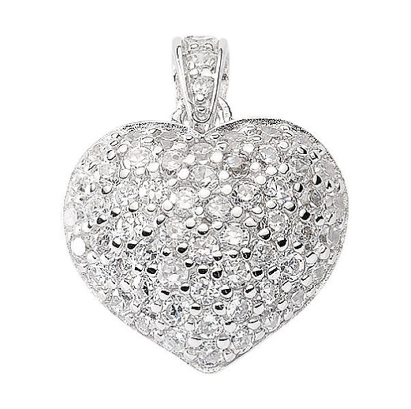 Anhänger Herz 14x13mm mit Zirkonia Silber 925