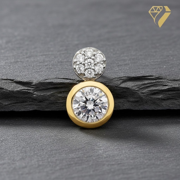 Anhänger rund 11mm Zirkonias 8Kt 333 GOLD