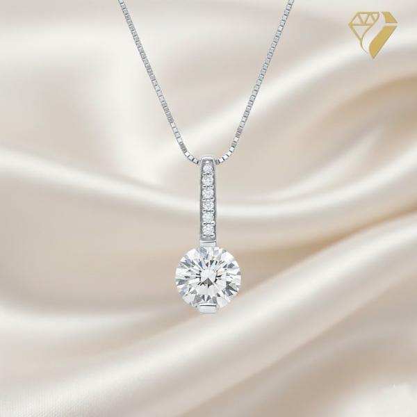 Anhänger 18mm Zirkonia 8Kt 333 WEISSGOLD