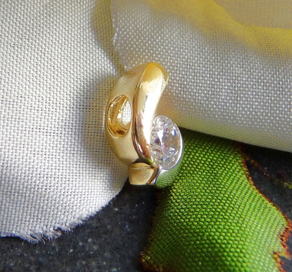 Anhänger bicolor 12mm Zirkonia 8Kt 333 GOLD