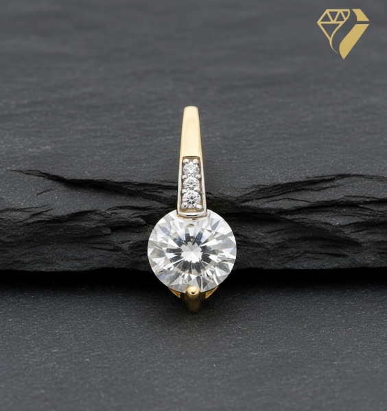 Anhänger 14mm Zirkonia 8Kt 333 GOLD