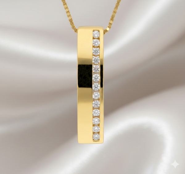 Anhänger 17mm Zirkonia 8Kt 333 GOLD