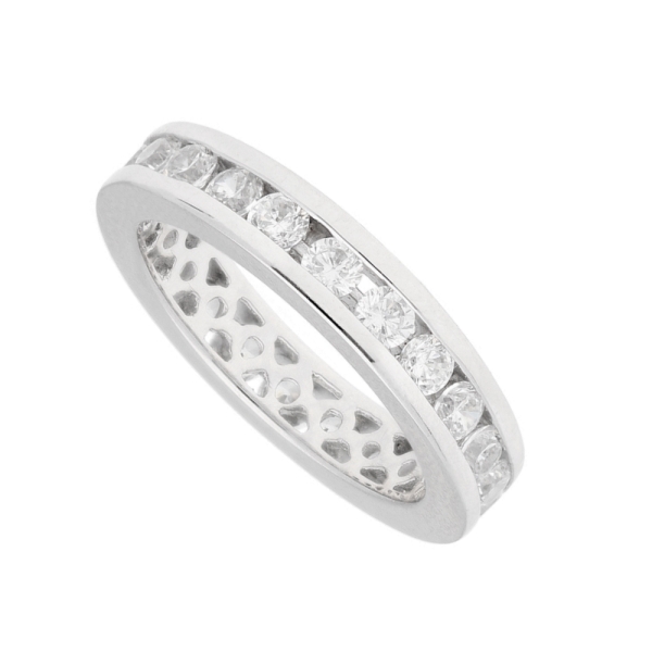 Ring Memoire 4mm Zirkonia 925 Silber Gr. 50