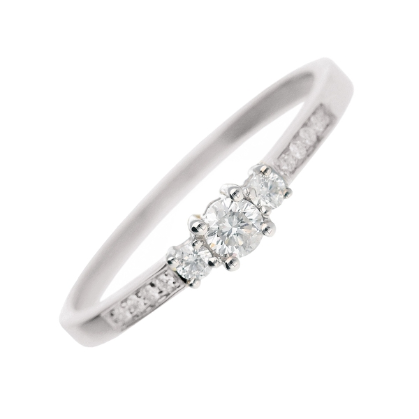 Ring 3,4mm Besatzmaß mit Diamanten 0,19ct 585 WEISSGOLD