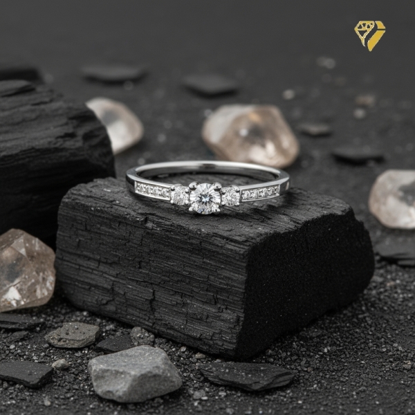 Ring 3,4mm Besatzmaß mit Diamanten 0,19ct 585 WEISSGOLD