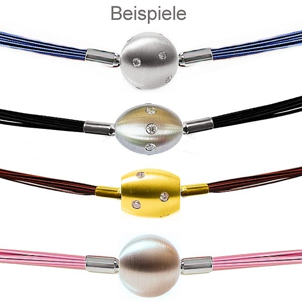 Edelstahl Collier farbig 12-50 reihig für Wechelschliesse