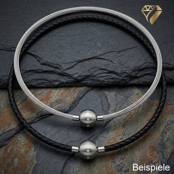 Wechselschliesse Edelstahl Fass mit Zirkonia