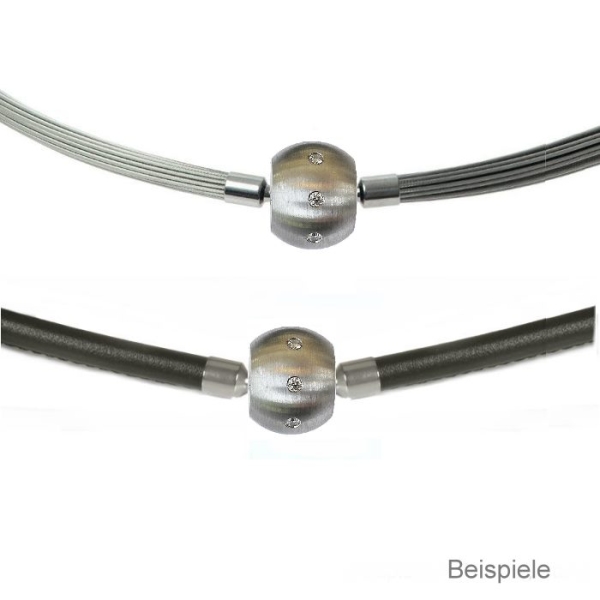 Wechselschliesse Edelstahl Fass mit Zirkonia
