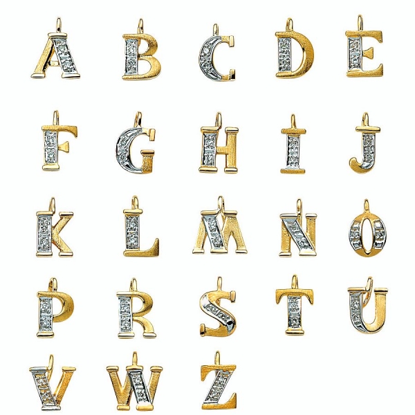 Anhänger Buchstabe A-Z Diamant 14Kt 585 GOLD