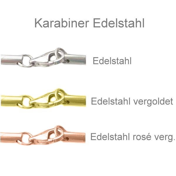 Lederband 3mm mit Edelstahl Karabiner