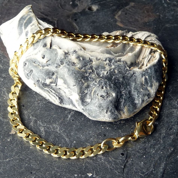 Armband Panzer flach 4,1mm 19cm 14Kt 585 GOLD