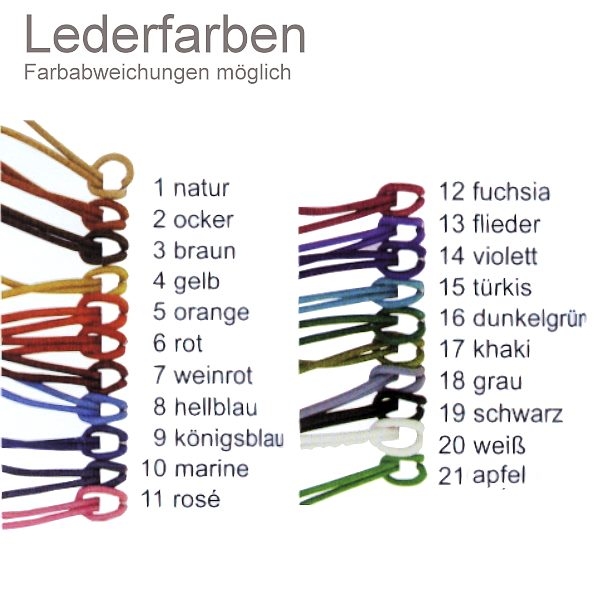 Lederbänder 1,5mm aus echtem Ziegenleder 21 Farben