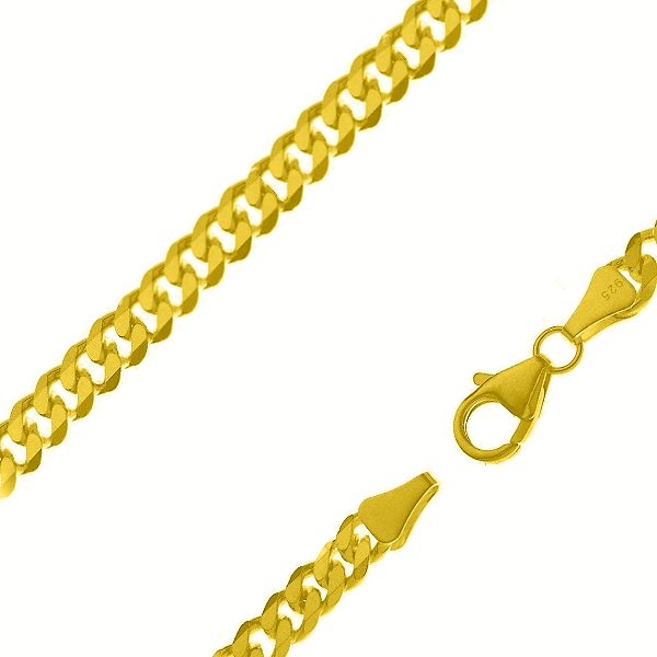 Collier Kette Panzer 4,5mm Silber 925, vergoldet, rosé vergoldet 40cm