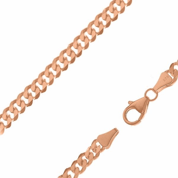 Collier Kette Panzer 4,5mm Silber 925, vergoldet, rosé vergoldet 40cm