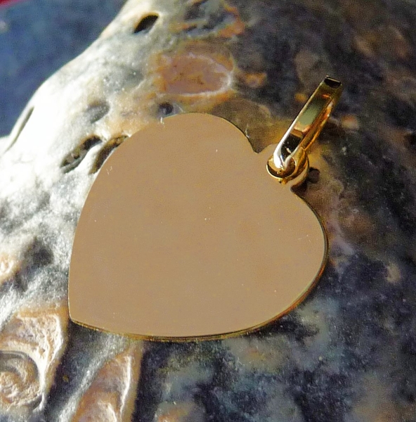 Anhänger Gravurplatte Herz 13x13mm 14Kt Gold