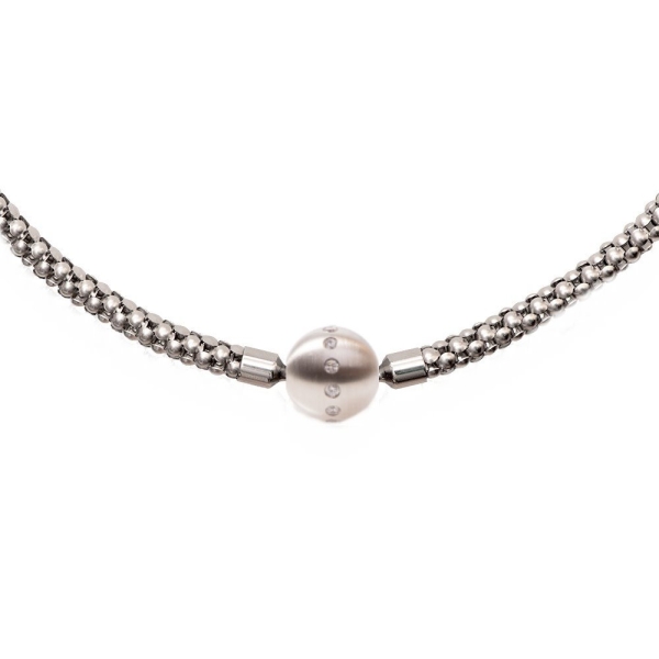 Edelstahl Collier Himbeerkette 8mm für Wechelschliesse 55cm