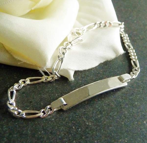 Schildarmband ID Figaro 3,1mm Silber 925 16cm
