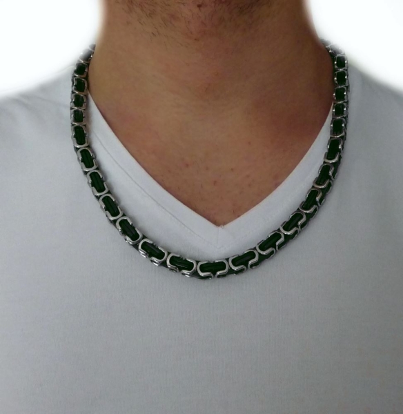 Kette Collier Edelstahl black Königskette 8,5mm 60cm