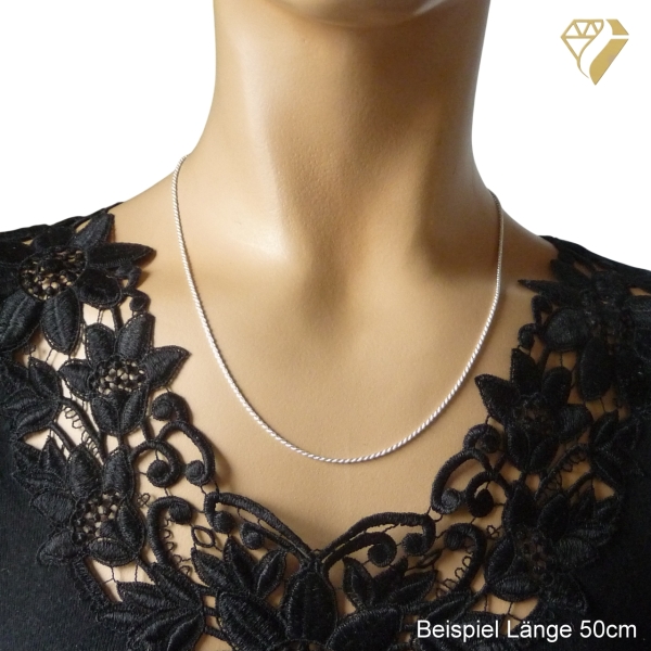Kette Collier Kordel 1,45mm Silber 925 80cm