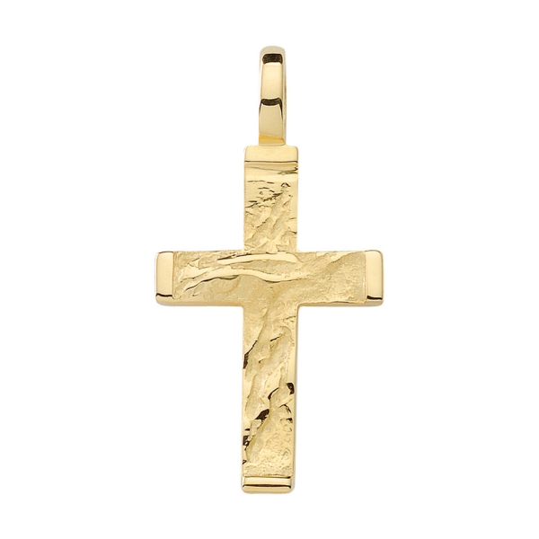 Anhänger Kreuz gehämmert Gold