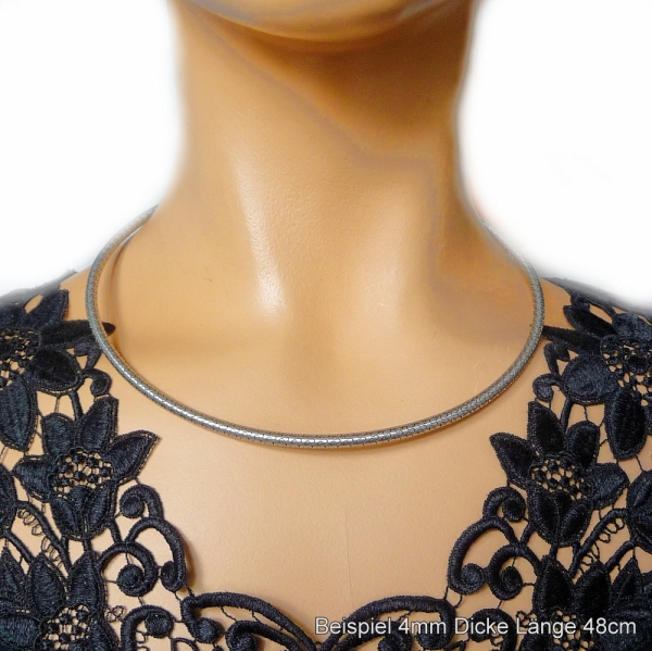 Exklusives Collier Edelstahl La-Ola 4-6,5mm mit Bajonettverschluss 38-55cm