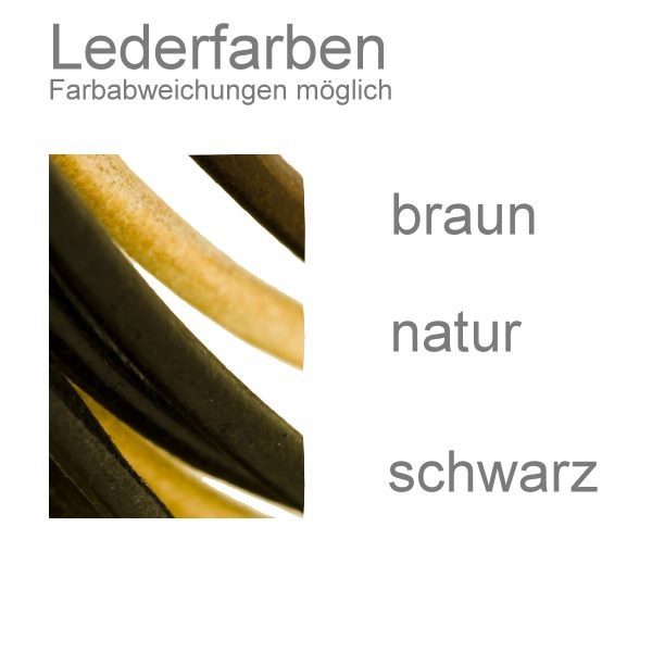 Lederband 3mm mit Edelstahl Karabiner