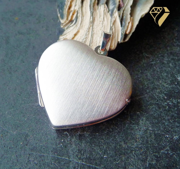 Anhänger Medaillon mattiert Herz 25x24mm Silber 925