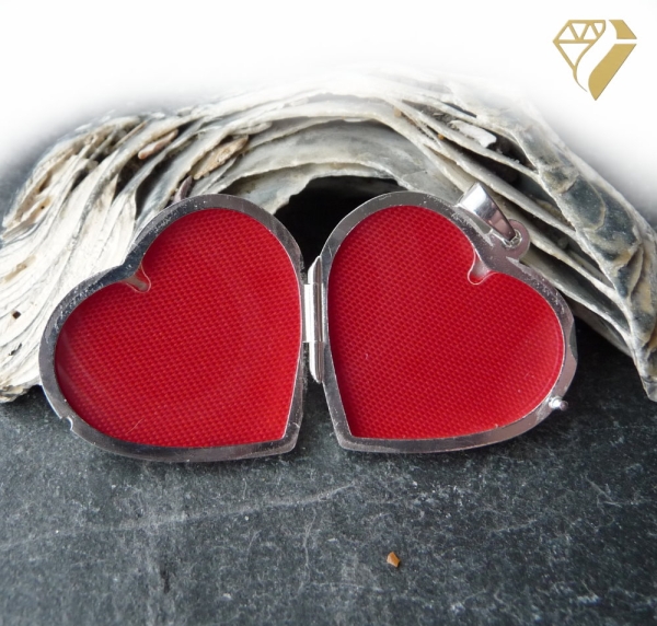 Anhänger Medaillon mattiert Herz 25x24mm Silber 925