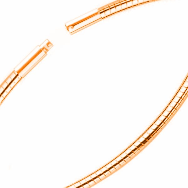 Collier Omegareifen 1,9mm Bajonett rose vergoldet 925 Silber 40cm