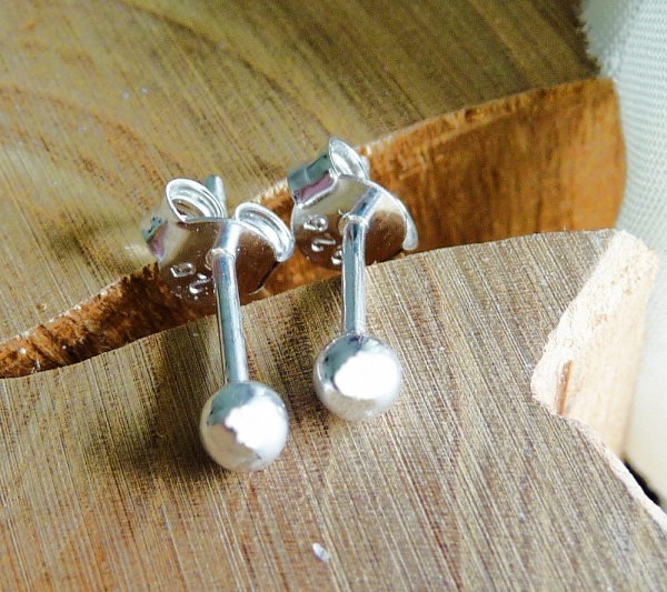 Stecker 3mm Kugel Silber 925