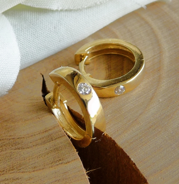 Creole Klappscharnier Zirkonia Ø13,6mm 8Kt 333 GOLD