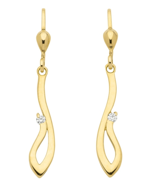 Brisur Ohrhänger Zirkonia 8Kt 333 GOLD