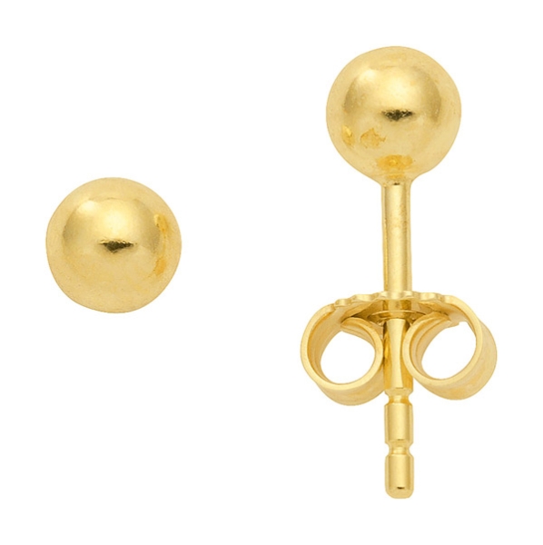 Stecker 4mm Kugel 14Kt 585 GOLD