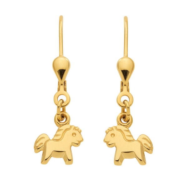 Ohrhänger Brisur Pferd III 8Kt 333 GOLD