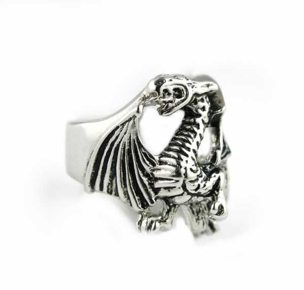 Ring Edelstahl Drache Gr. 64