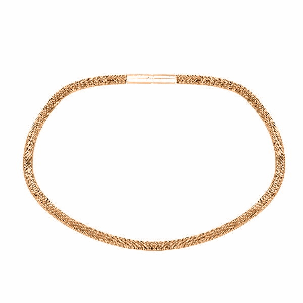 Exklusive Schlauchkette 3,2-6mm Collier Silber 925 rose vergoldet mit Bajonettverschluss 38cm